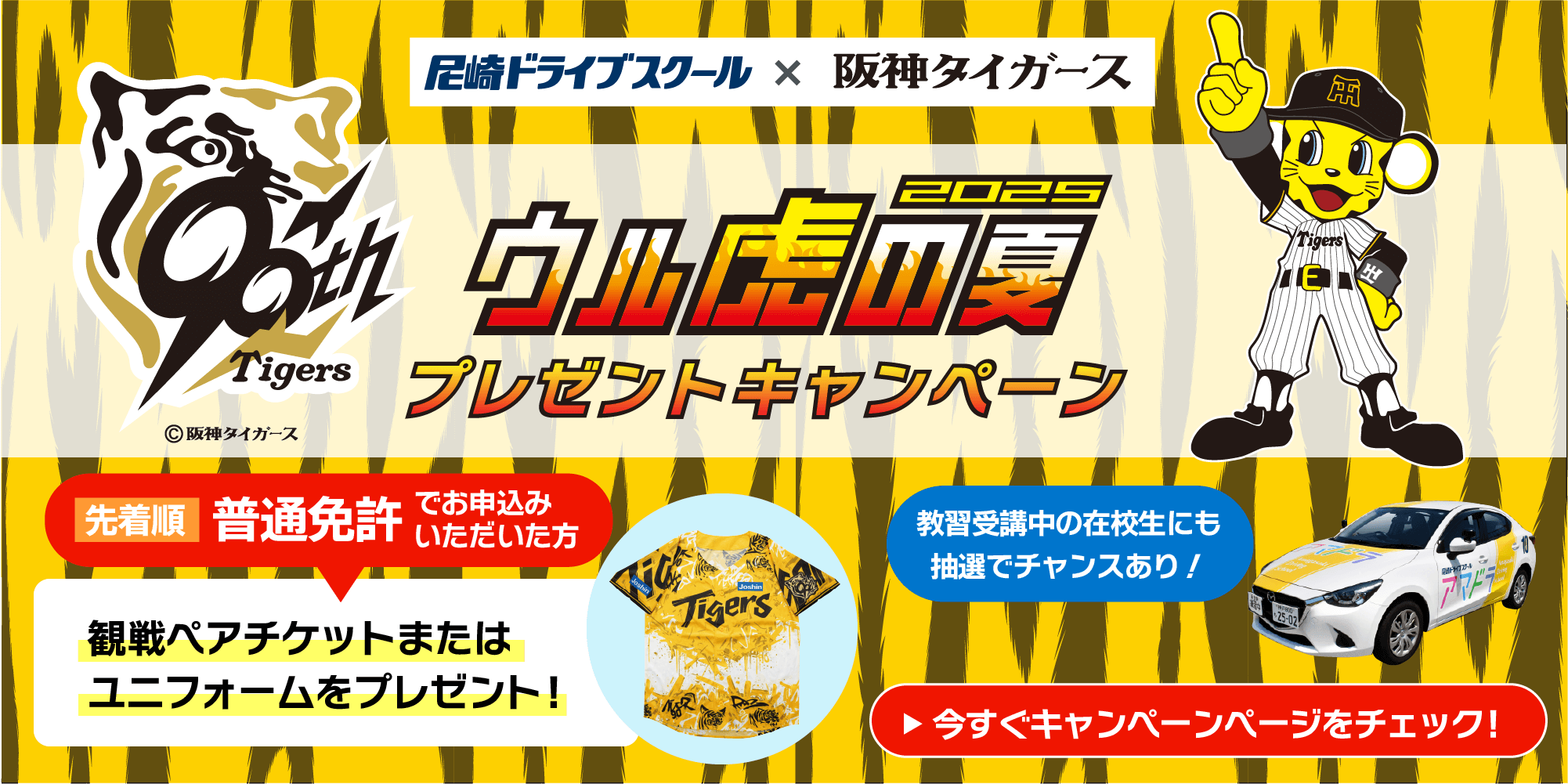 阪神タイガース×尼崎ドライブスクールウル虎の夏2025キャンペーン開催！！